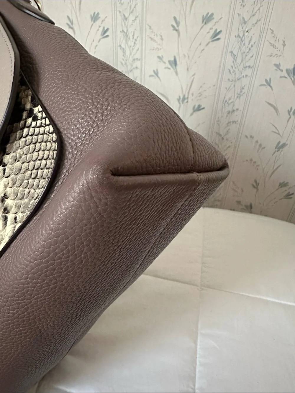 Kate Spade Leather Shoulder Bag with Snake-Print Accent